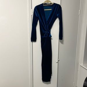 Aiden Velvet Wrap Midi Dress